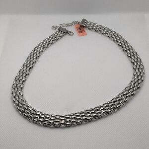 New Elegant Stainless-Steel Popcorn / Fancy Necklace Adjustable Length 18" - 20"